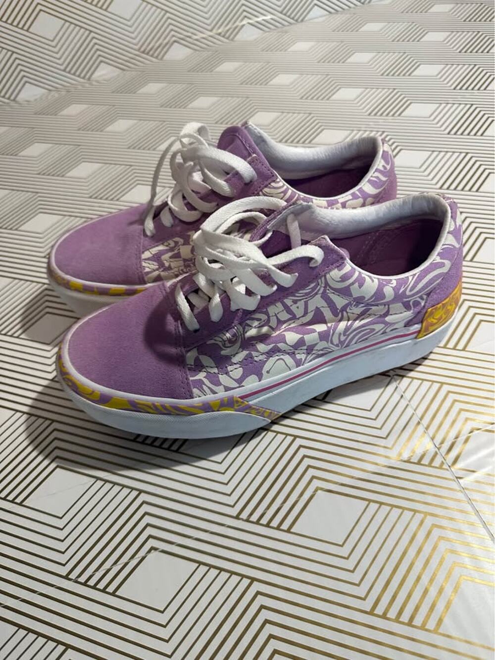 Vans Old Skool Stacked Wavy Daze Sheer Lilac Shoes Men 5.5 Women 7